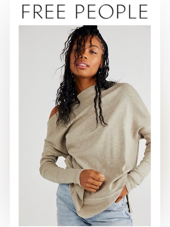 We The Free Sweaters - We The Free One-Shoulder Grey Off-The-Shoulder Sweater Size X Small